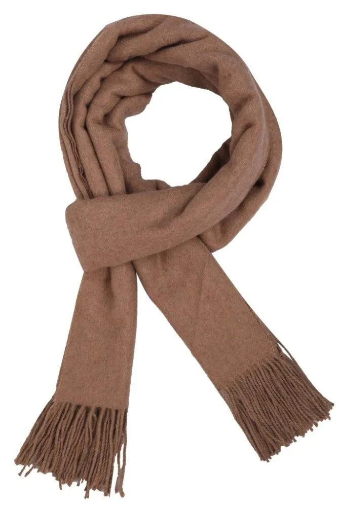 FabSeasons Solid Brown Woolen Winter cashmere Scarf