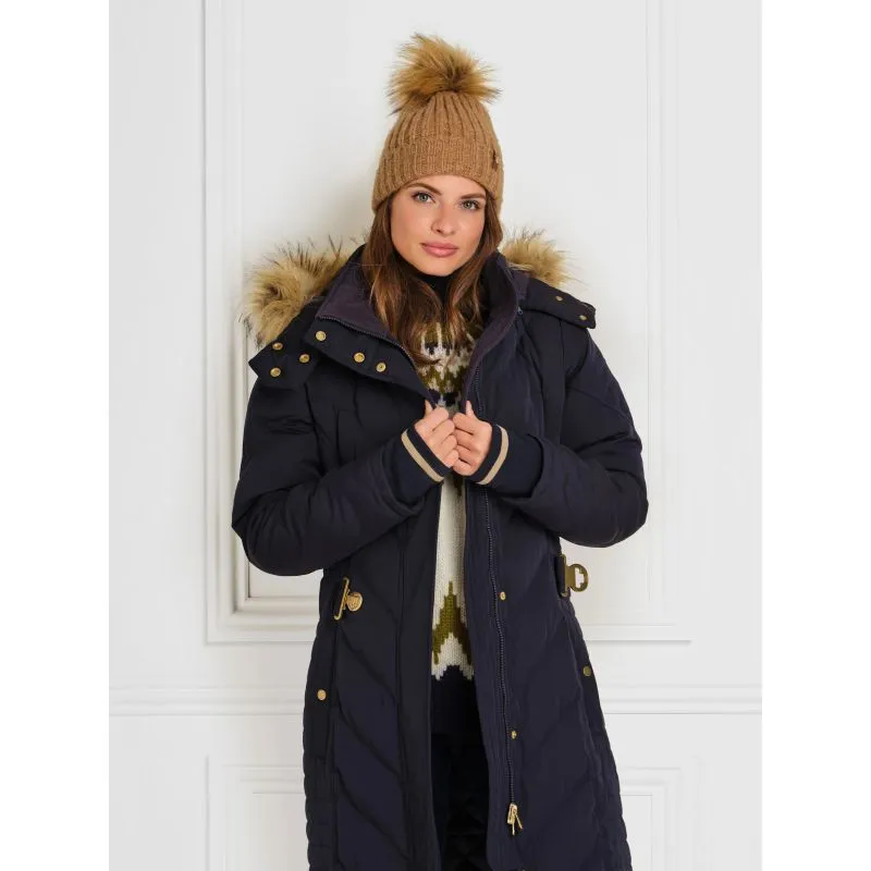 Fairfax & Favor Charlotte Padded Ladies Longline Coat - Navy Blue