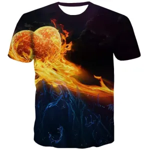 Flame T shirts Men Colorful T shirts Funny Novel Tshirts Novelty Harajuku Tshirt Anime Black Tshirts Casual