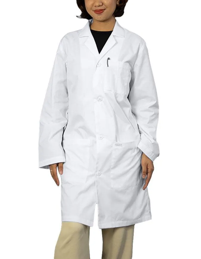 Free Embroidery Heedfit Unisex 37 Inches Three Pocket White Functional Lab Coat