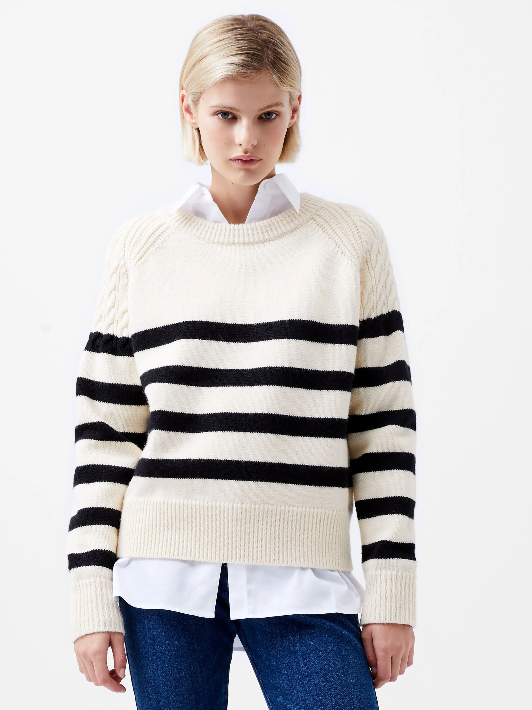 French Connection Quinley Jumper-Classic Cream/Black-78XGM