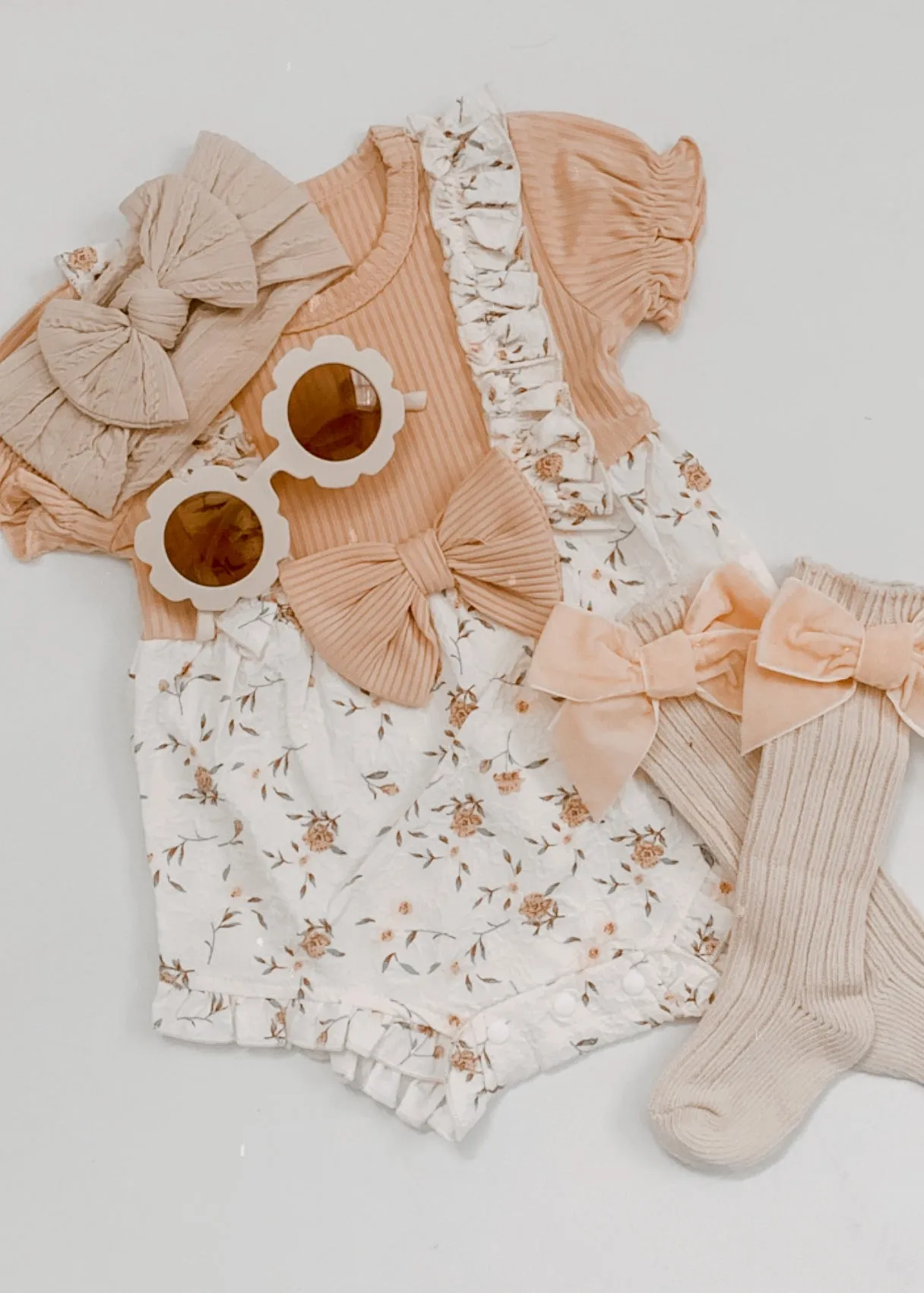 Freya | Floral  Romper - Beige