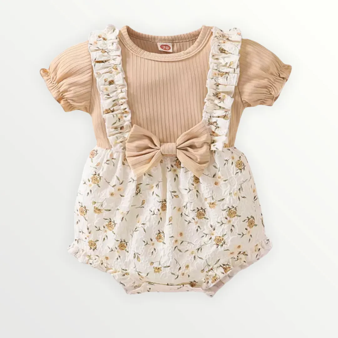 Freya | Floral  Romper - Beige