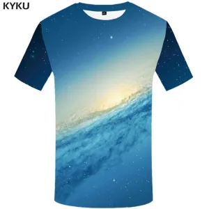 Galaxy T shirt Men Space Tshirt Anime Nebula T shirts Funny Harajuku Tshirts Print Blue T-shirt 3d Mens Fashion Graphic Unisex