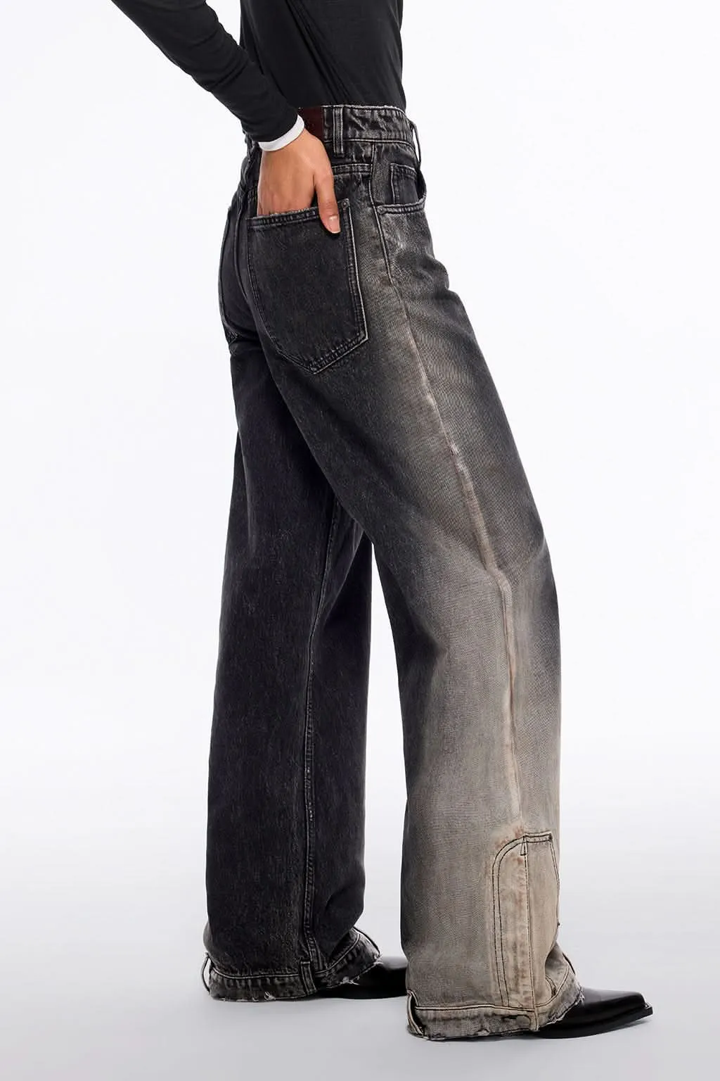 Gradient Low-Rise Wide-Leg Jeans