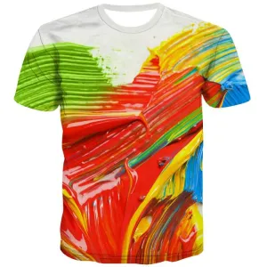 Graffiti T shirts Men Pigment Tshirts Novelty Art T-shirts 3d Colorful Tshirt Printed Harajuku T shirts Funny