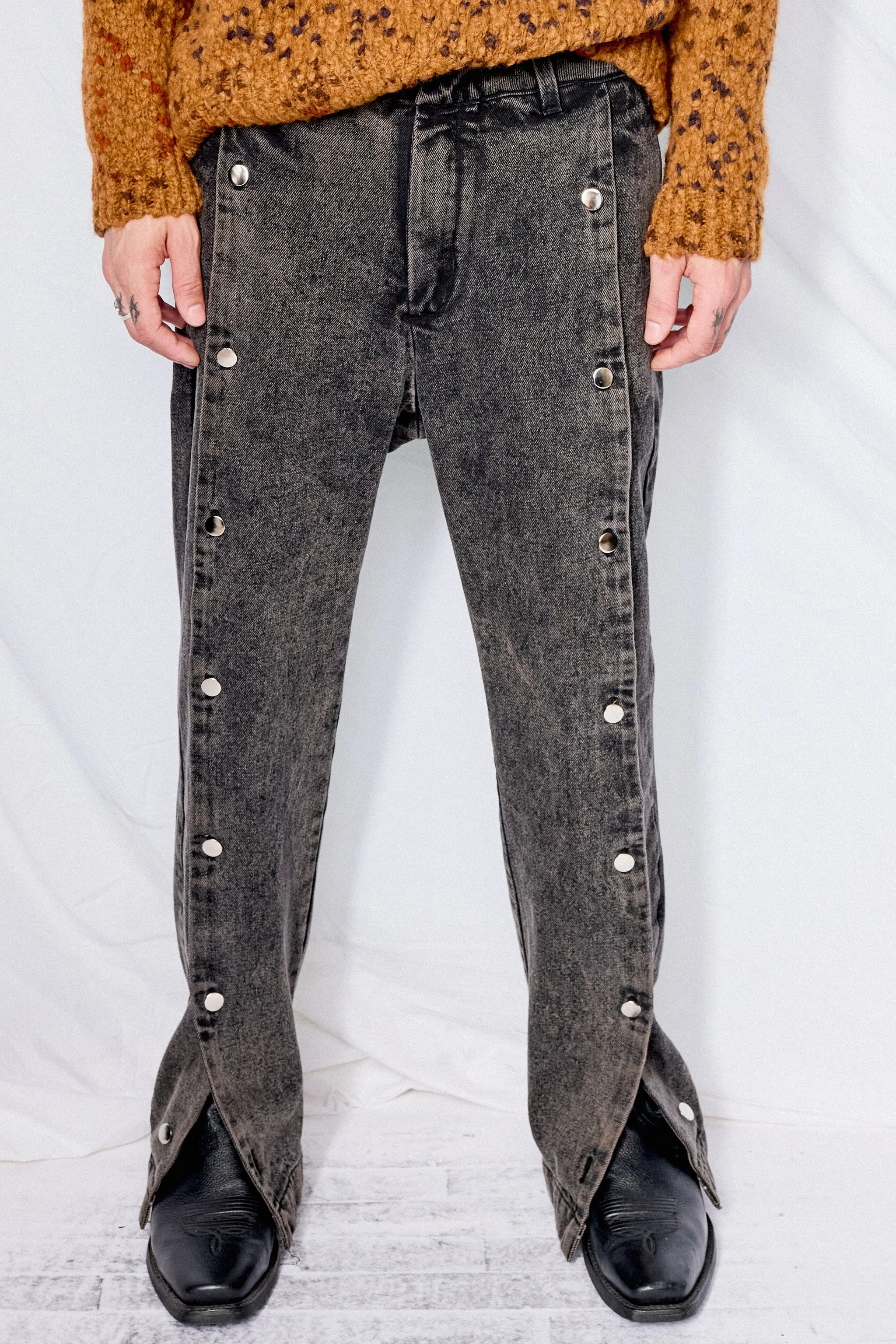 Grey Washed Montadito Denim Pants