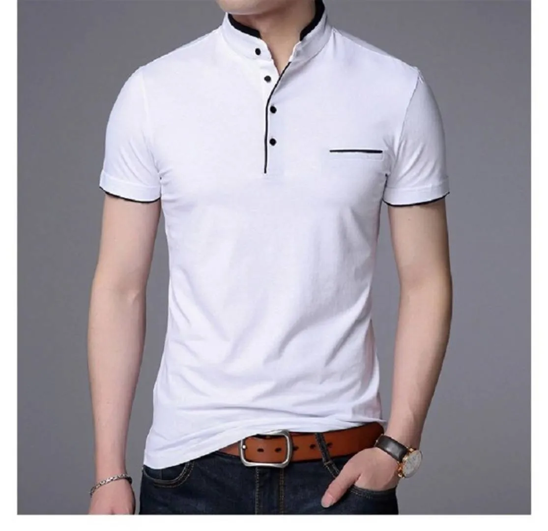 Half sleeves Chinese collar T shirt for men