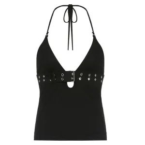 Halter Top with Buckle Detail