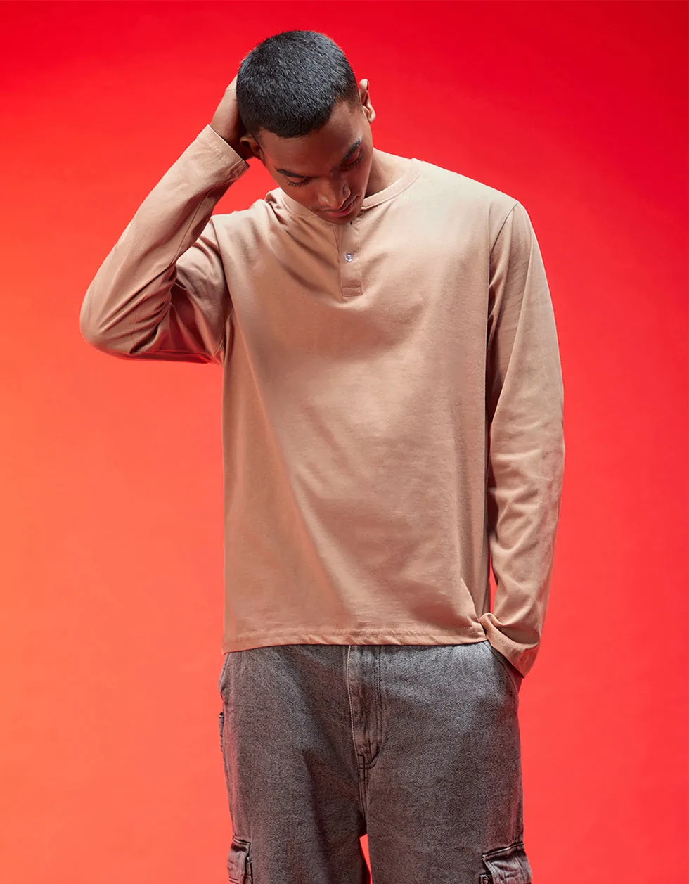 Henley Cork Solid Tshirt