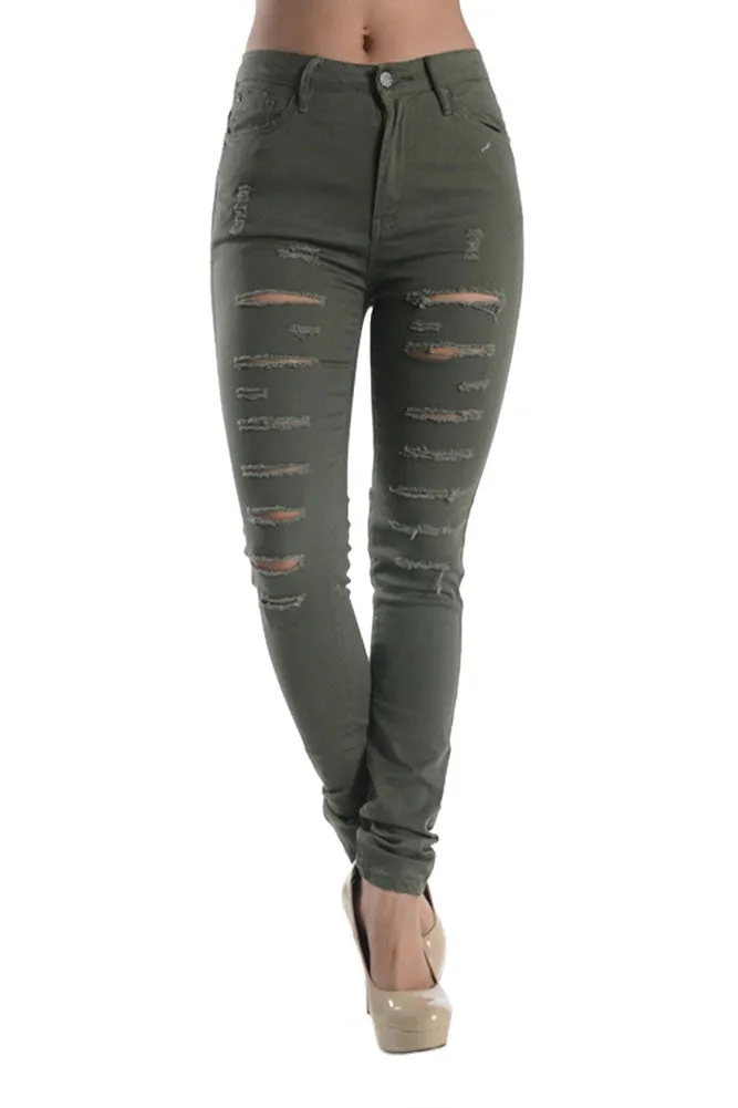 High Rise Destroyed Skinny Fit Jeans