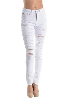 High Rise Destroyed Skinny Fit Jeans