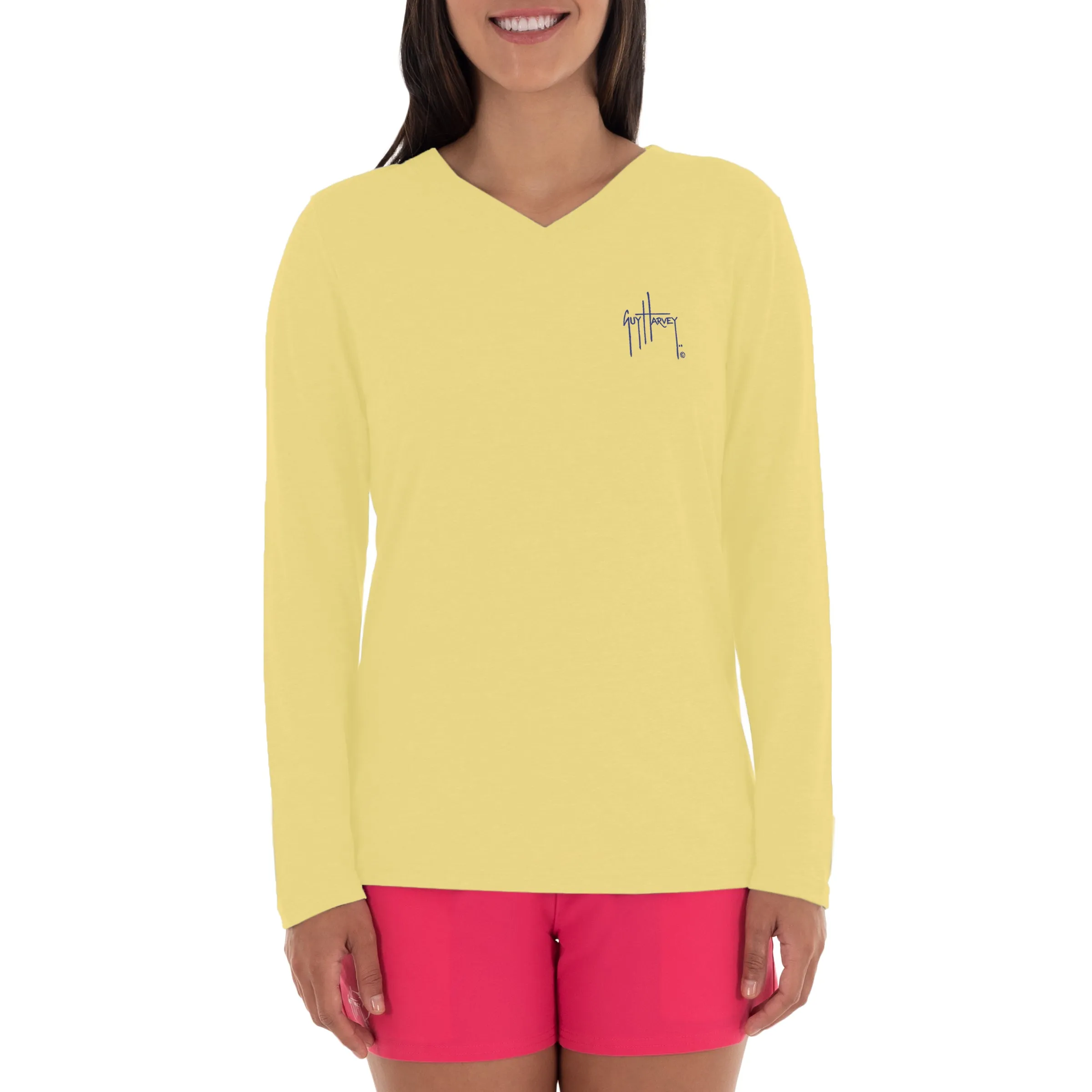 Ladies Two Sails Under Long Sleeve V-Neck T-Shirt