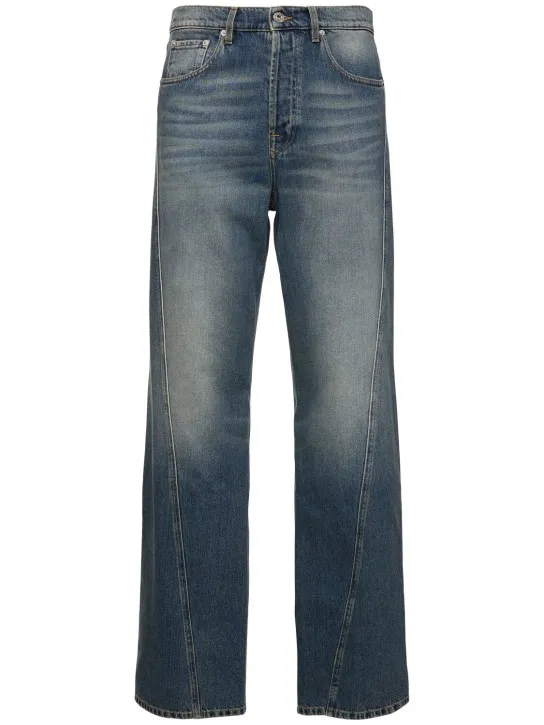 Lanvin   23.5cm Loose twisted cotton denim jeans 