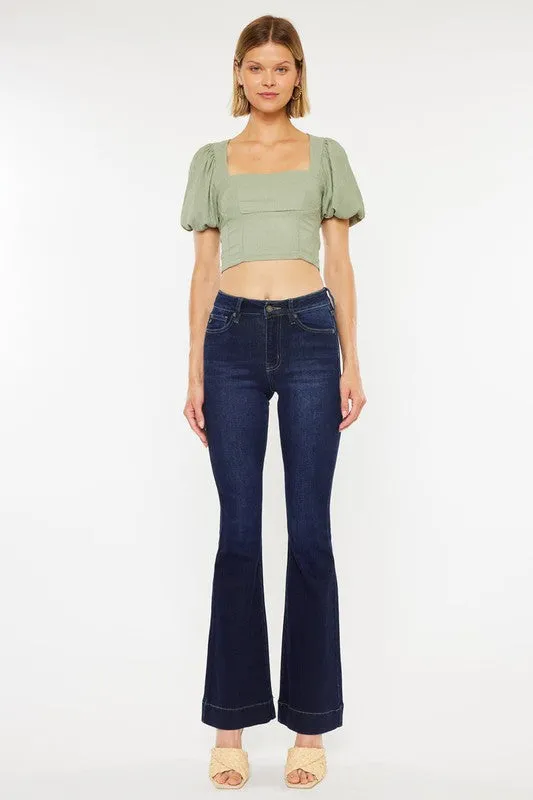 Leah High Rise Dark Wash Flare