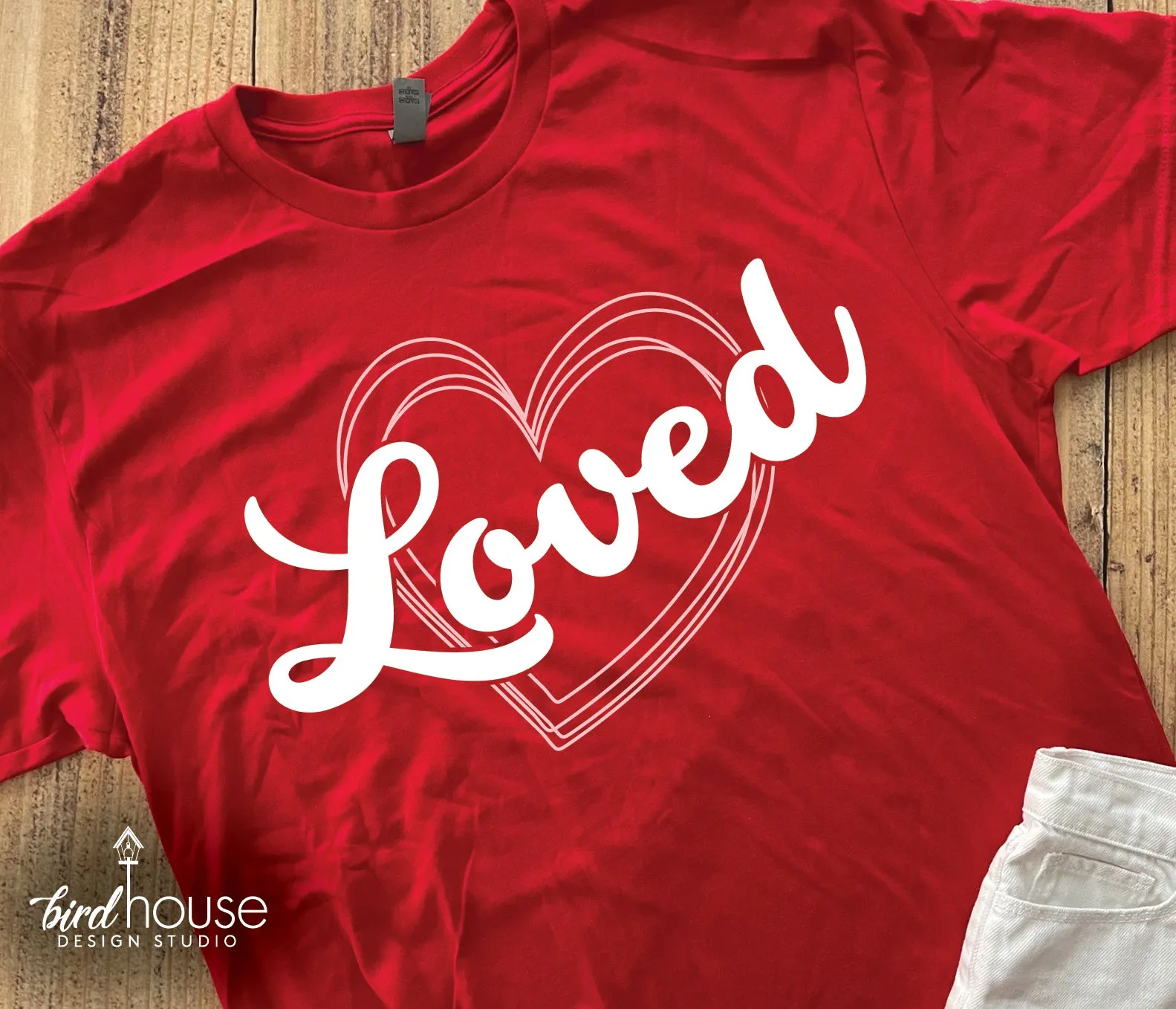 Loved with Heart, Cute Valentines Day Shirt, Pick any Colors