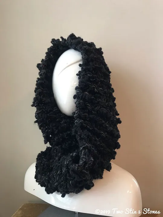 Luxe Black Tweed Infinity Scarf