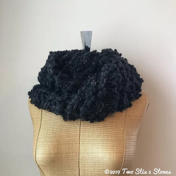 Luxe Black Tweed Infinity Scarf