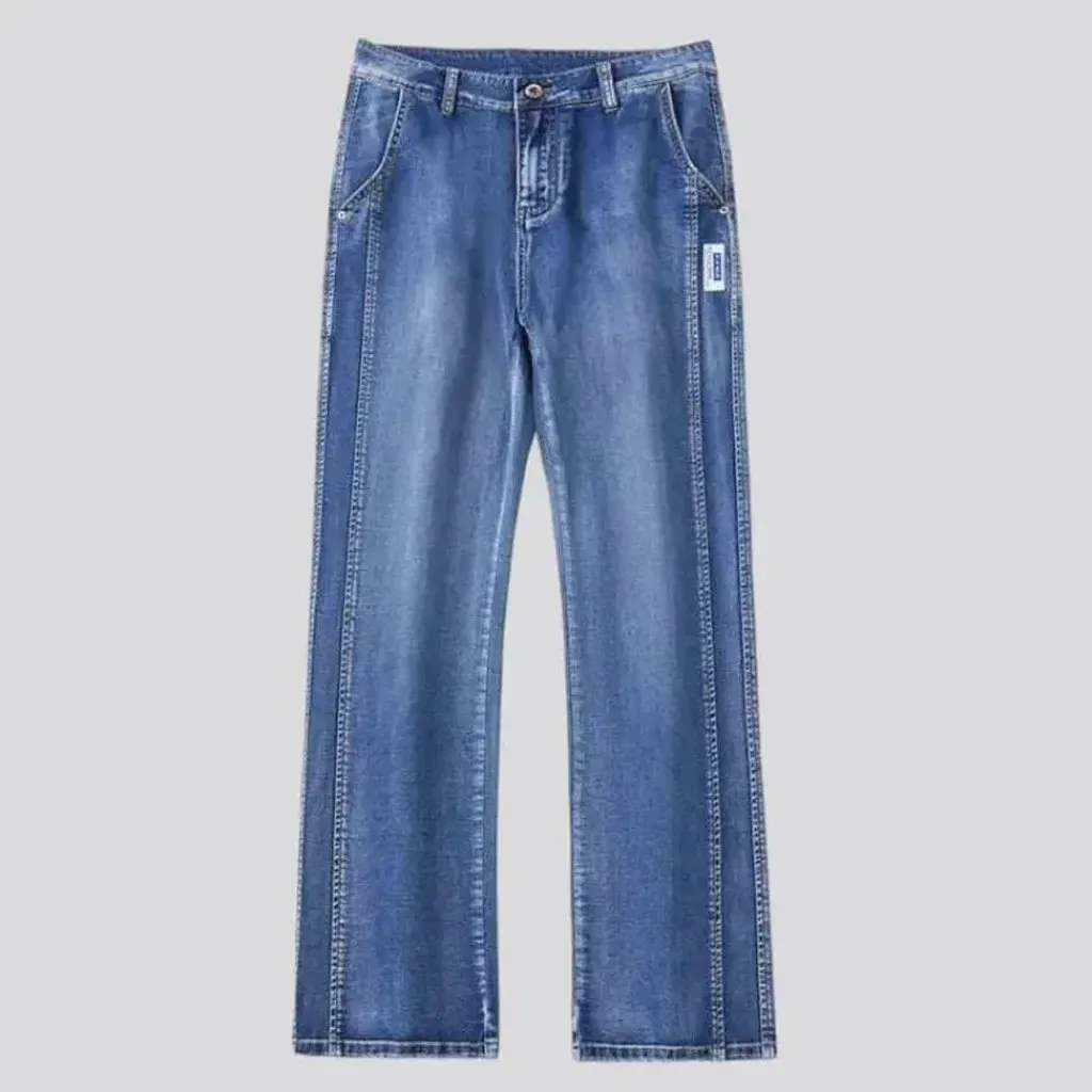 Men's double-side-stitching jeans