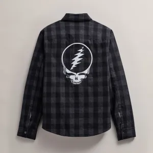 Men's Grateful Dead Sherpa Lined Plaid Jacket - Flannel/Black