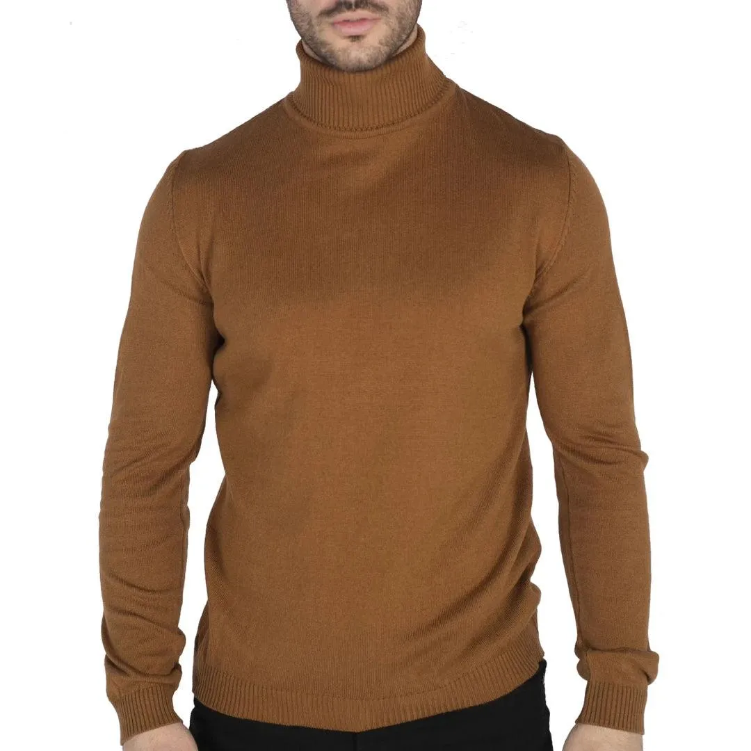 Mens Polar Neck Jumper Roll Neck High Turtle Neck Slim Fit Light Weight