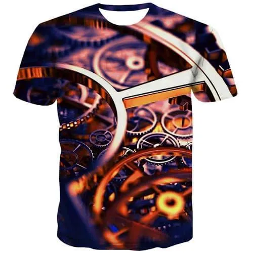 Metal T shirts Men Psychedelic Shirt Print Abstract Tshirts Cool Geometric T-shirts 3d Punk Tshirts Casual Short Sleeve summer