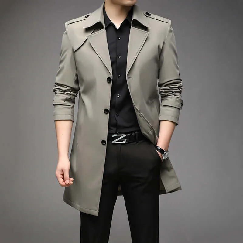 Mid-length Trench Coat Men's Casual Suit