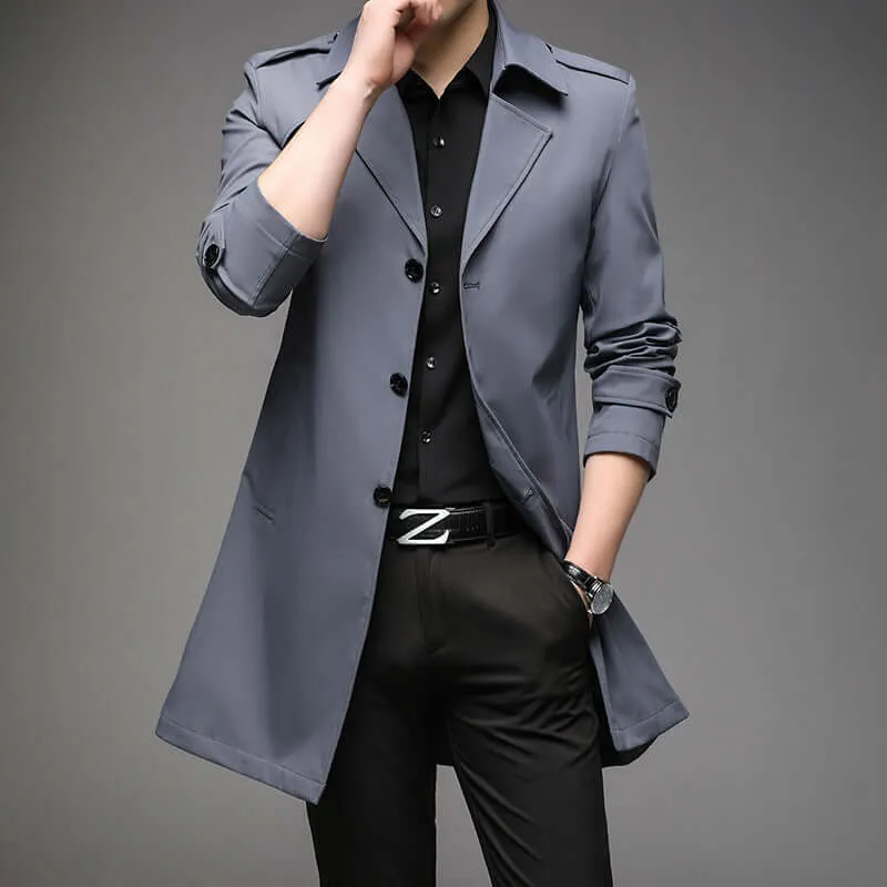 Mid-length Trench Coat Men's Casual Suit