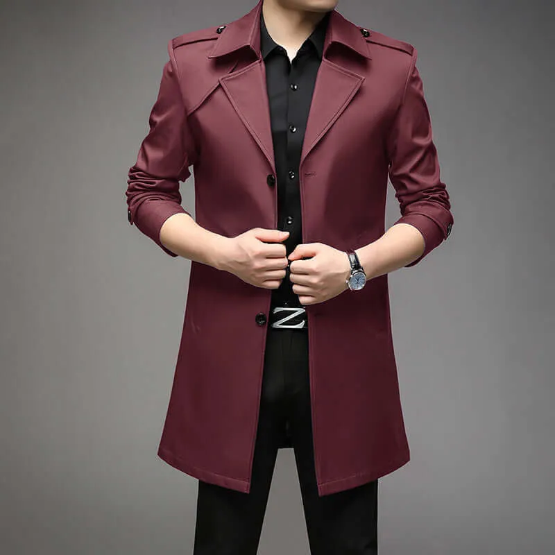 Mid-length Trench Coat Men's Casual Suit