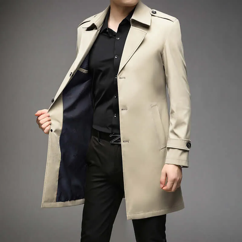 Mid-length Trench Coat Men's Casual Suit