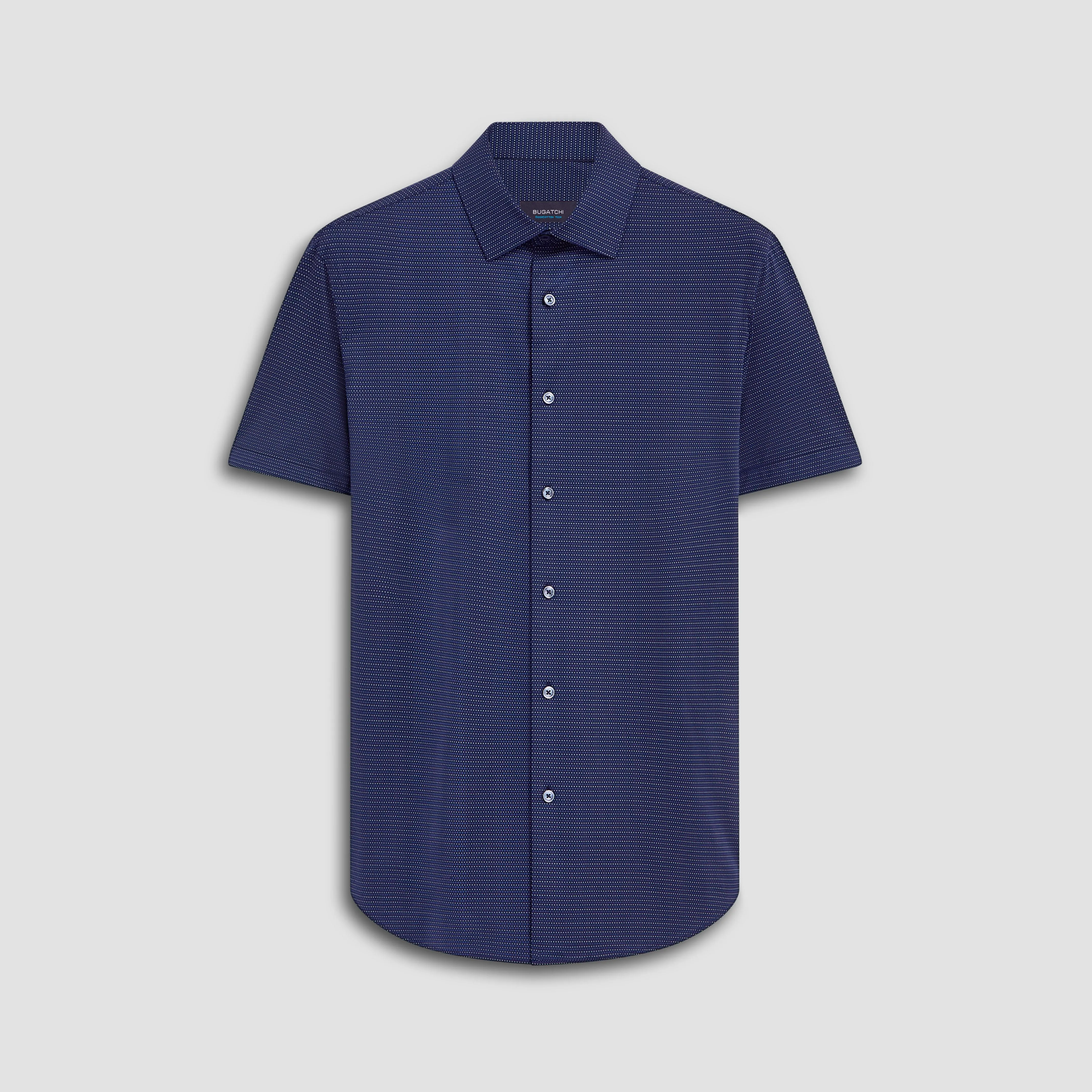 Miles Chalk Stripe Print OoohCotton Short Sleeve Shirt