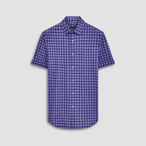 Miles Shadow Check Print OoohCotton Short Sleeve Shirt