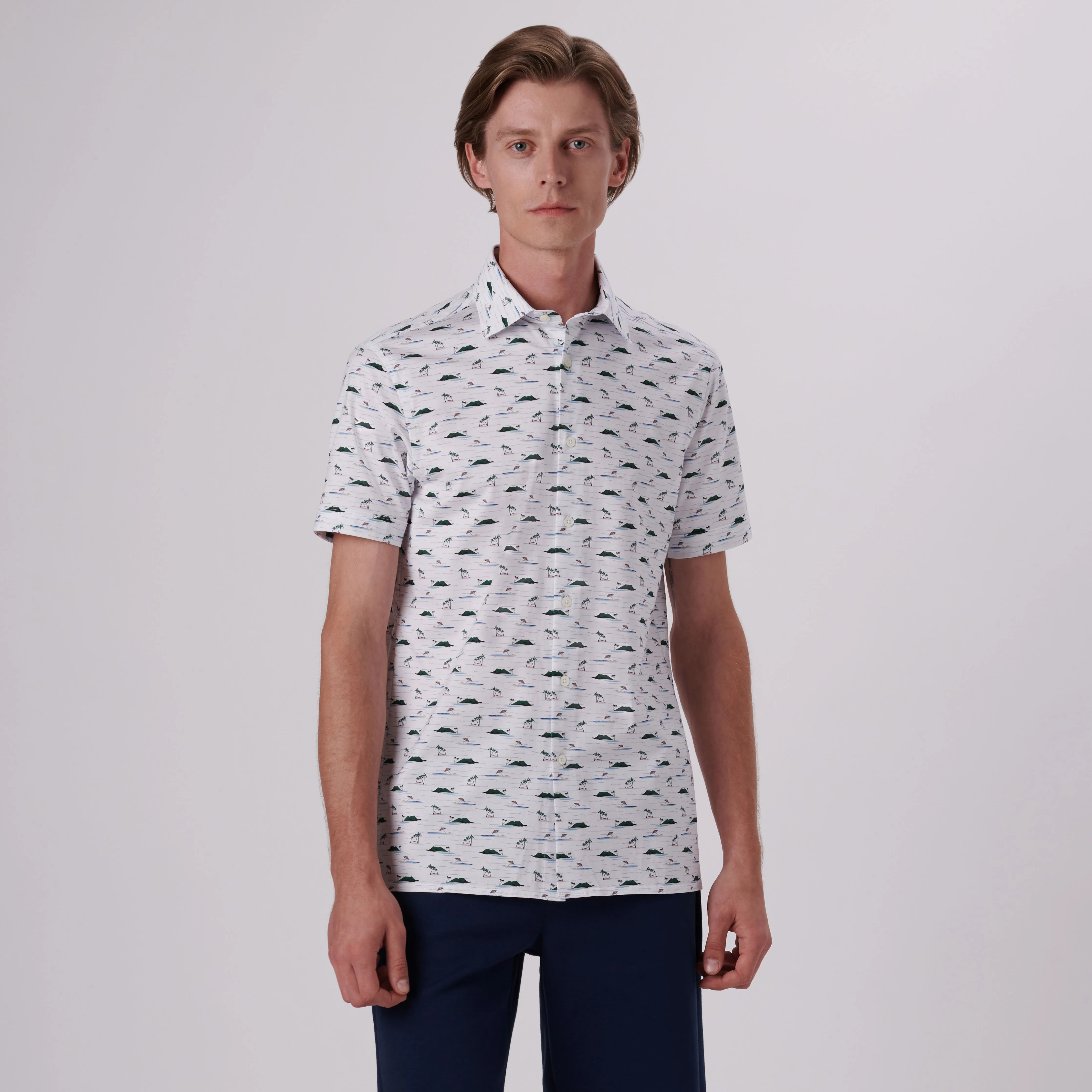 Milo Island Print OoohCotton Short Sleeve Shirt