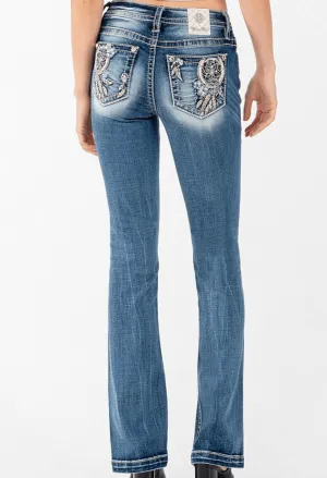 Miss Me Women's Dream Catcher Mid-Rise Bootcut Jeans M3860B