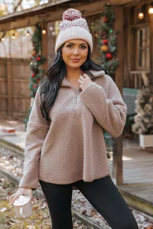 Mocha Sherpa Zip Up Jacket