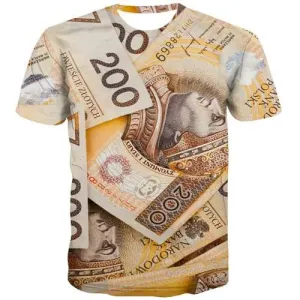 Money T shirts Men Poland Tshirts Novelty Character Tshirt Anime Harajuku Tshirts Cool Vintage Tshirt Printed Short Sleeve