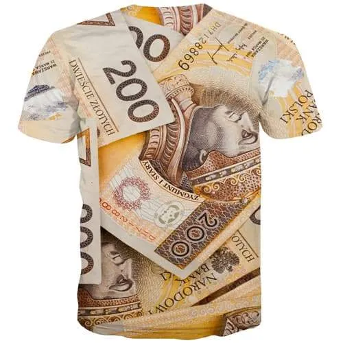 Money T shirts Men Poland Tshirts Novelty Character Tshirt Anime Harajuku Tshirts Cool Vintage Tshirt Printed Short Sleeve