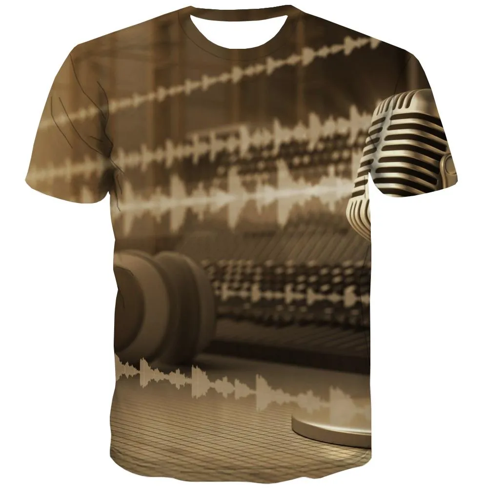 Music T-shirt Men Instrument Tshirts Casual Retro Tshirts Cool Electronic Tshirts Novelty