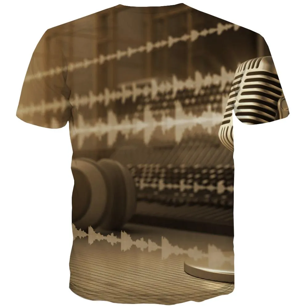 Music T-shirt Men Instrument Tshirts Casual Retro Tshirts Cool Electronic Tshirts Novelty