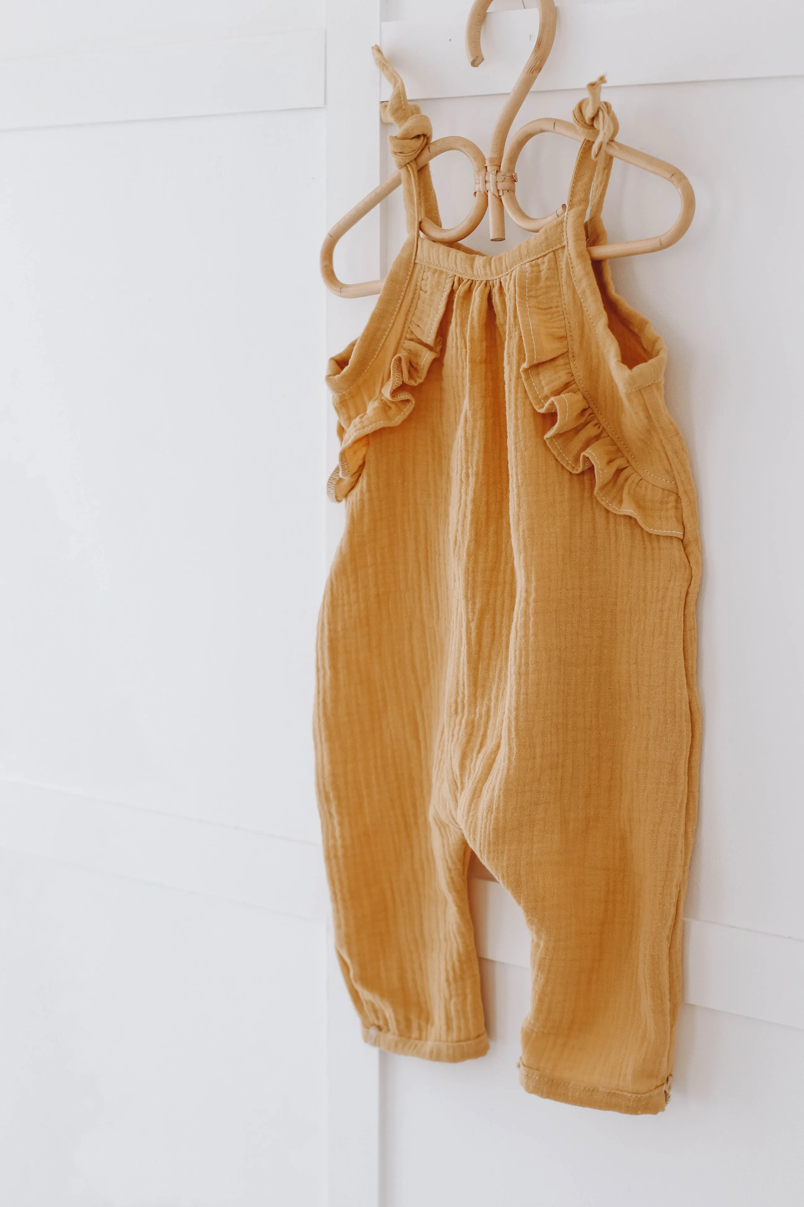 muslin long leg romper with frills/ without frills