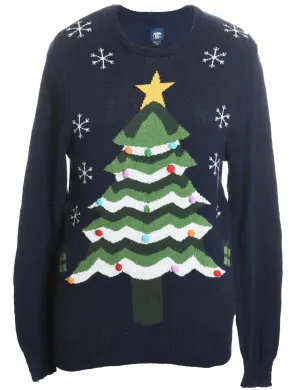 Navy Christmas Jumper - S