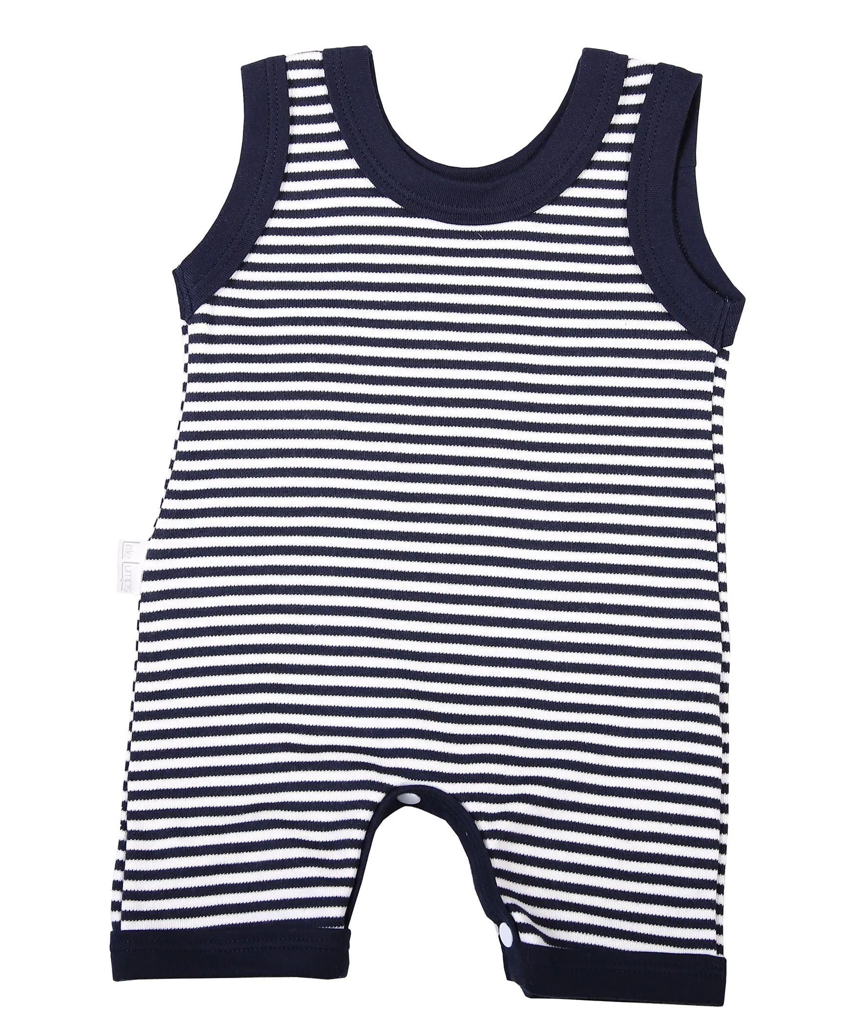 Navy Striped Baby Romper