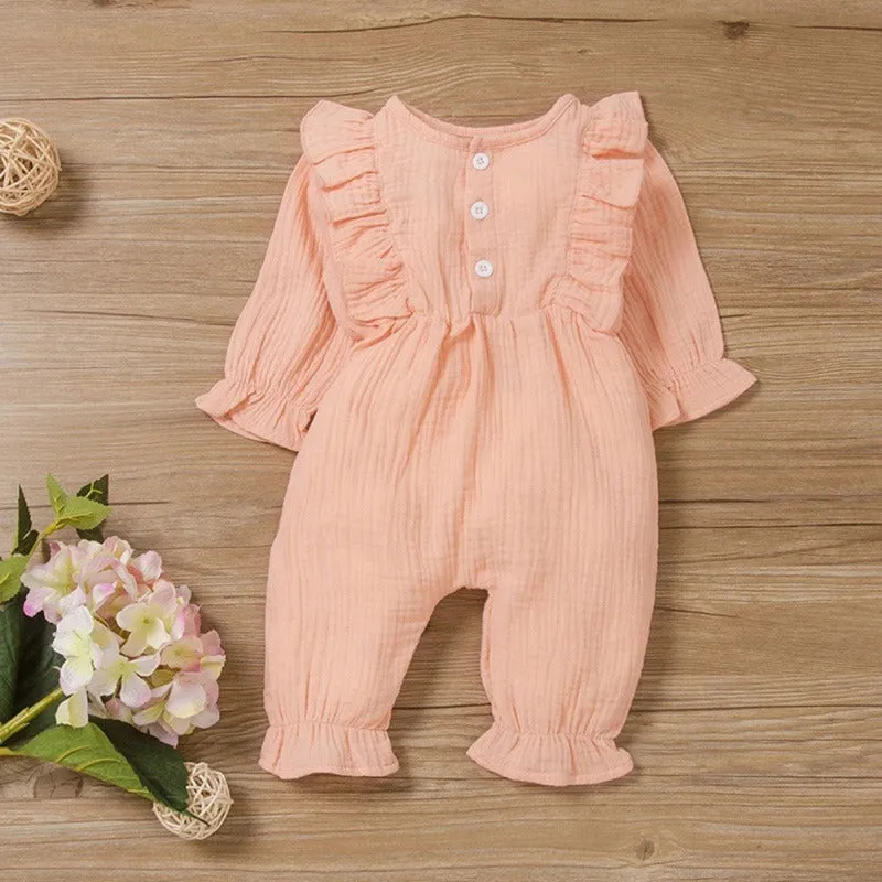 Newborn Baby Girl Long Sleeve cotton Fall/Winter Romper