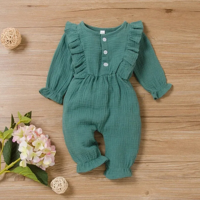 Newborn Baby Girl Long Sleeve cotton Fall/Winter Romper