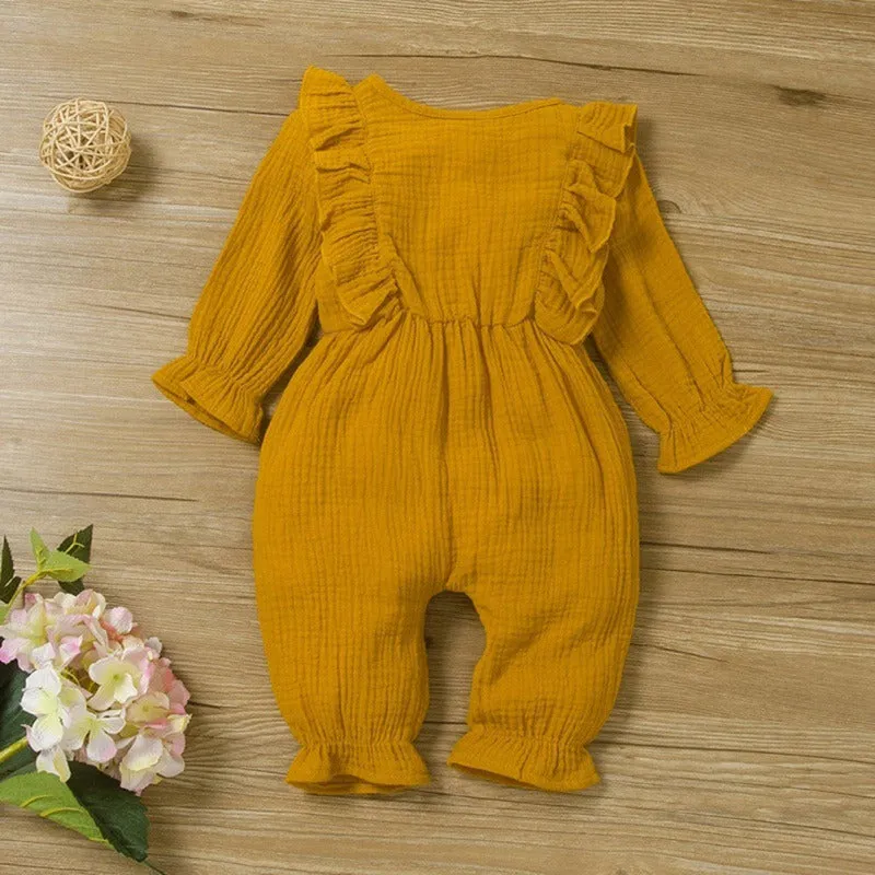 Newborn Baby Girl Long Sleeve cotton Fall/Winter Romper