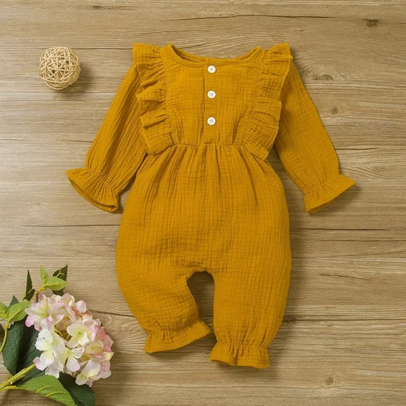 Newborn Baby Girl Long Sleeve cotton Fall/Winter Romper