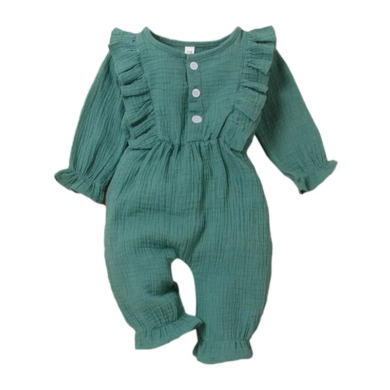 Newborn Baby Girl Long Sleeve cotton Fall/Winter Romper