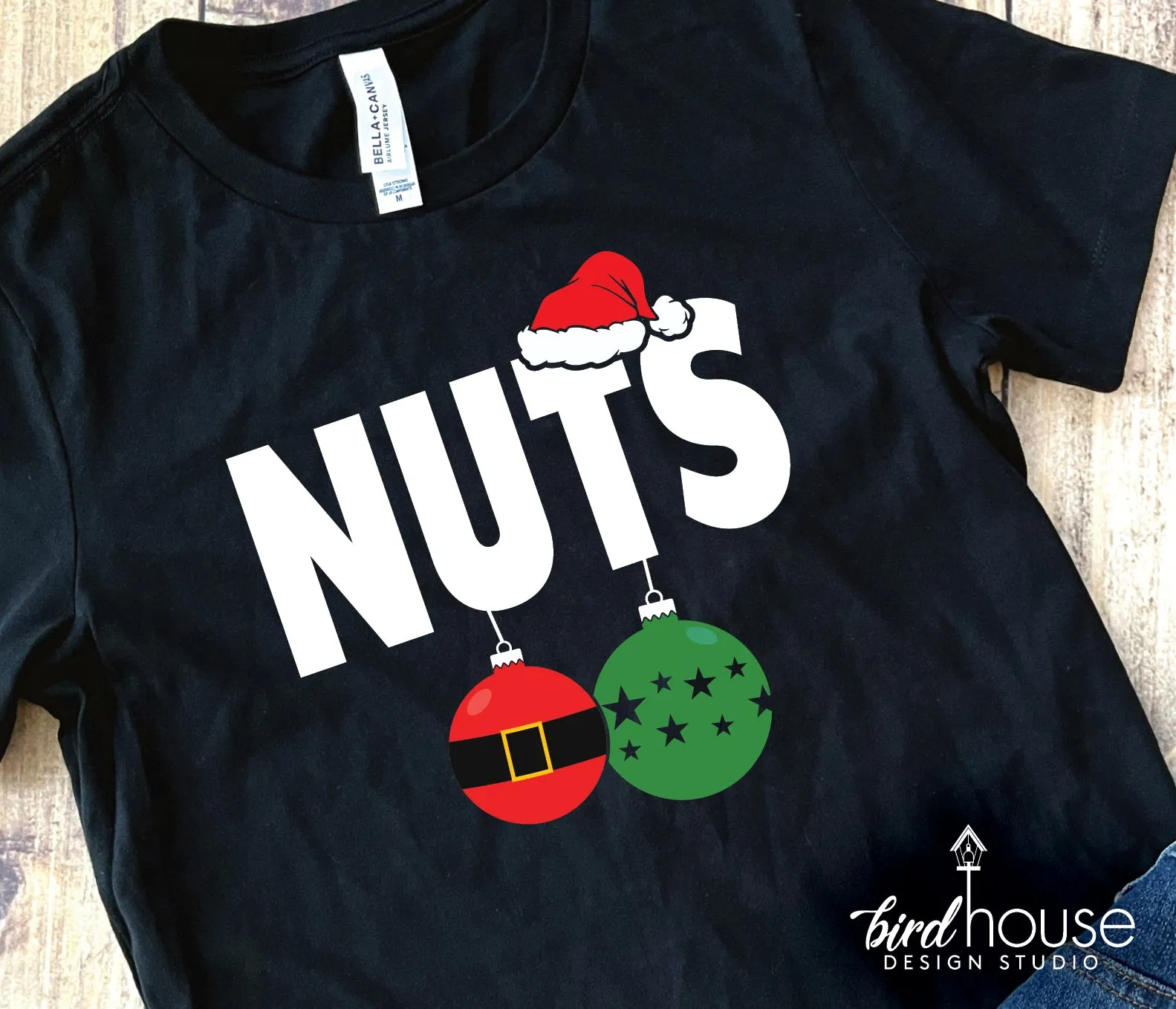 Nuts Shirt, Funny Couples Christmas Graphic Tees, Chest