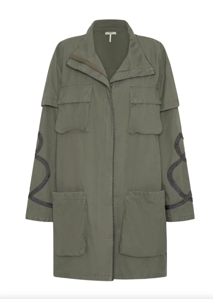 OneTea Spoon Cargo Throwover Jacket Khaki