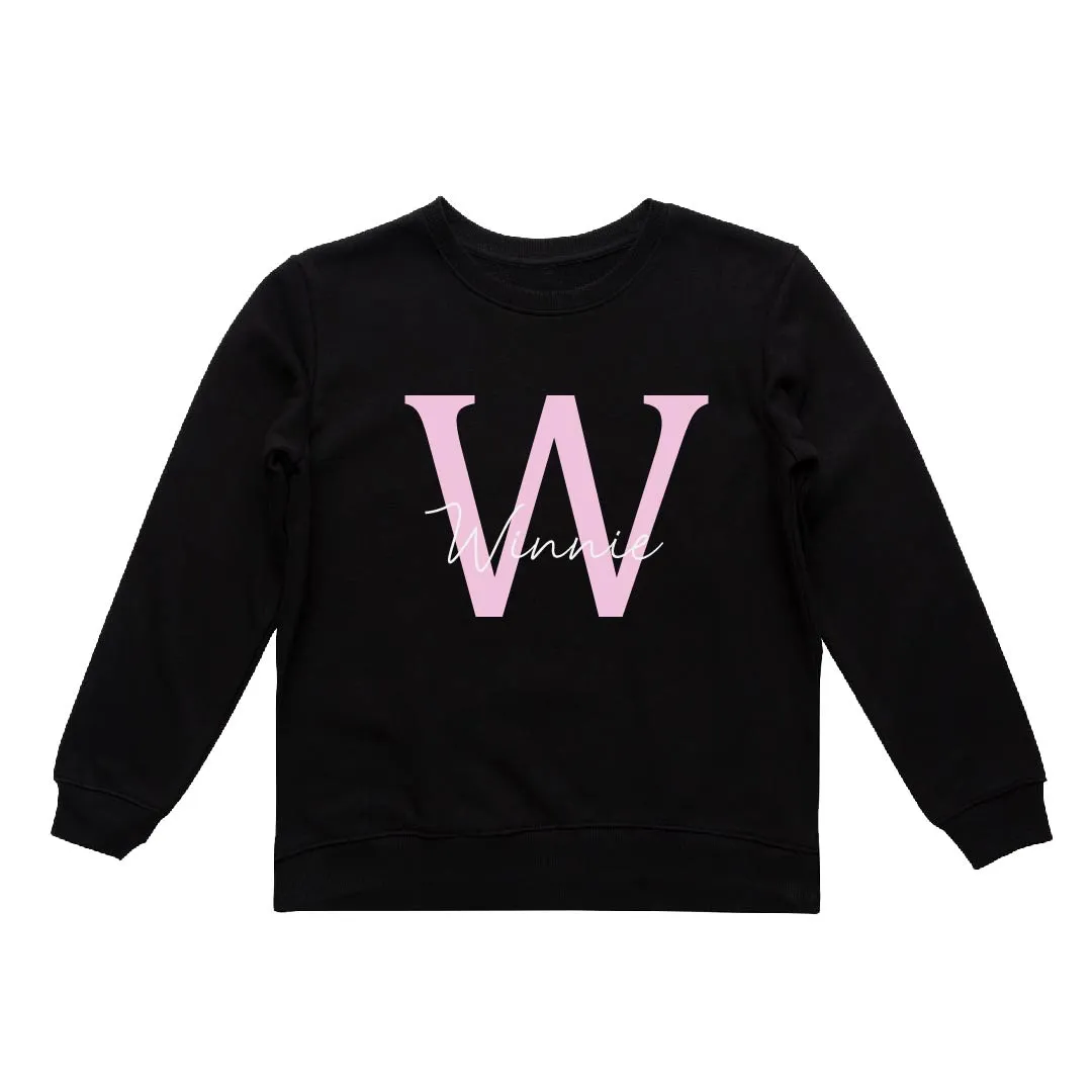 Personalised Big Letter | Girls | Crew Neck